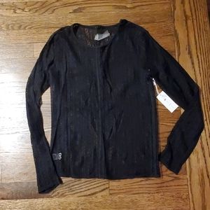 Lou & Grey XS women's top, black lace NWT